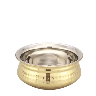 Brass Hammered Handi Doublewall - 15cm