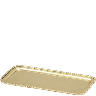 Brass Beaded Tray - 30cm X 13cm