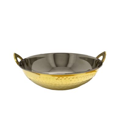Brass Hammered Serving Kadai 23.5cm - No 5