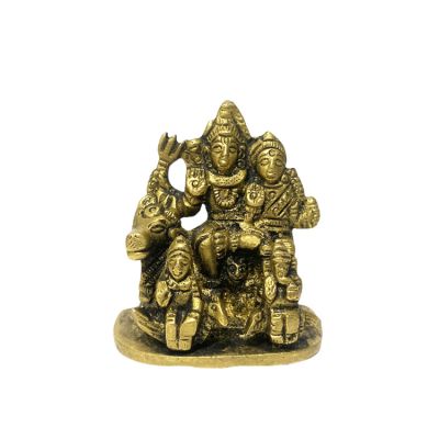 Brass Shiva Family - Height 6cm - Width 5.5cm