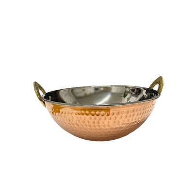 Copper Hammered Serving Kadai 18cm - No 4