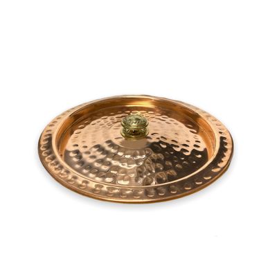 Copper Hammered Flat Lid 15cm - No 2