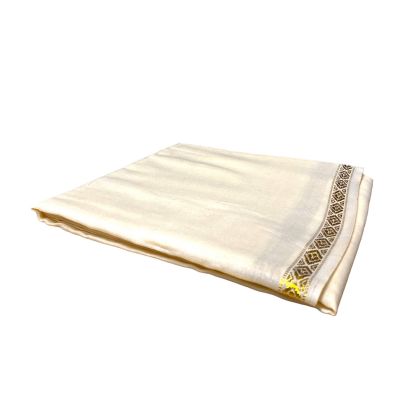 Dhoti - Cream With Gold Boarder