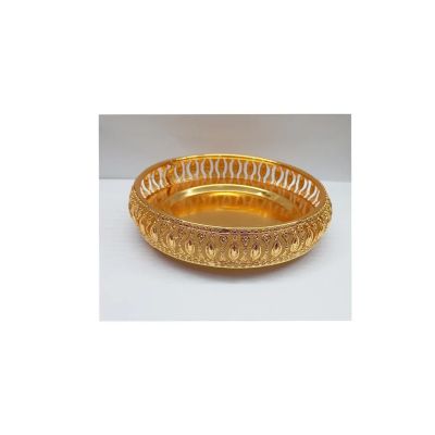 Gold Plated Round Cand Tray 5"