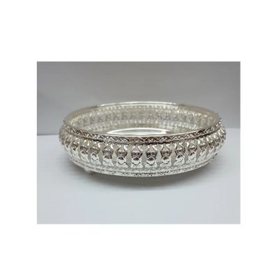SILVER PLATED ROUND CANDY TRAY 5"