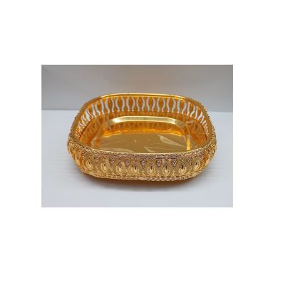 GOLD PLATED SQUARE CANDY TRAY 5"