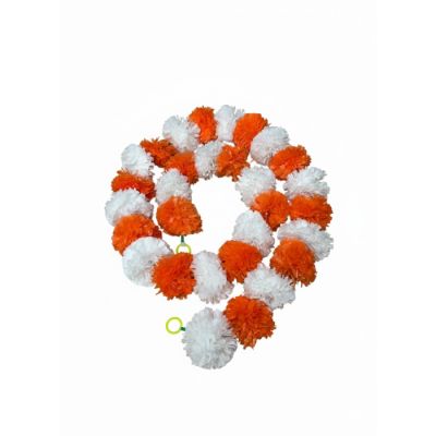 Pom Pom Ladi Big Dark White & Orange 1pc