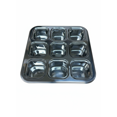 Zinel Square Stainless Steel Spice Box - 24.5cm