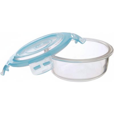 Round Glass Food Container With Lid 400ml
