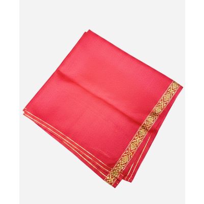 Dhoti - Red With Gold Boarder
