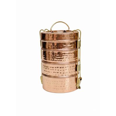 Hammered Copper 4-tier Tiffin Containers