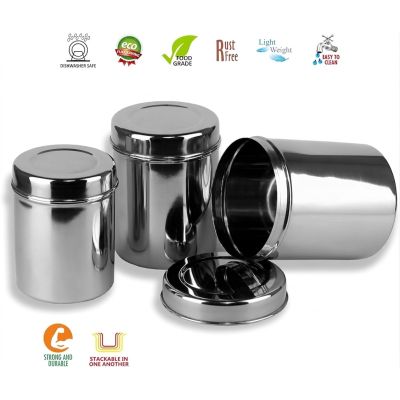 Stainless Steel Ubha Dabba Set Of 3 (16,17,18)