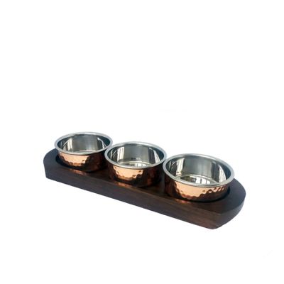 Katori Base With x3 Copper/Steel Katori Bowls - Full Set