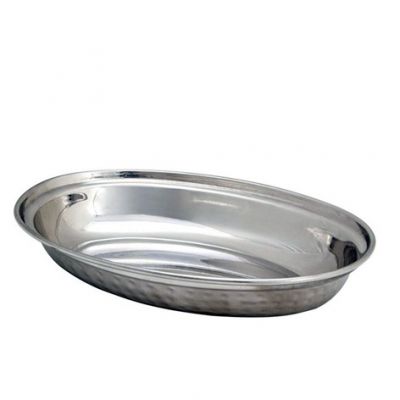 Stainless Steel Hammered Vegetable Dish (Oval) No 2 - 21cm