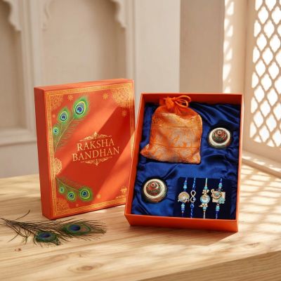 The Peacock Courtyard Classic Rakhi Box