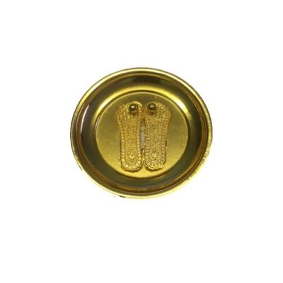 Paduka On Plate - Brass Colour 