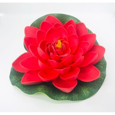 Floating Lotus Flower - Large - Red - Single