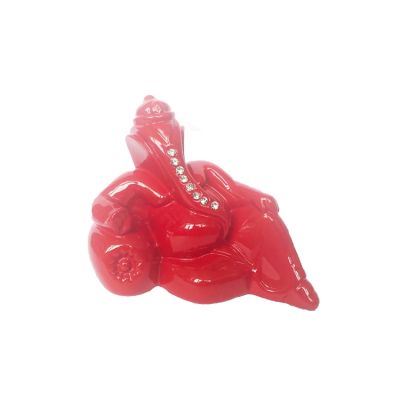 Ganesh Sitting Red With Diamond - M-1003-R