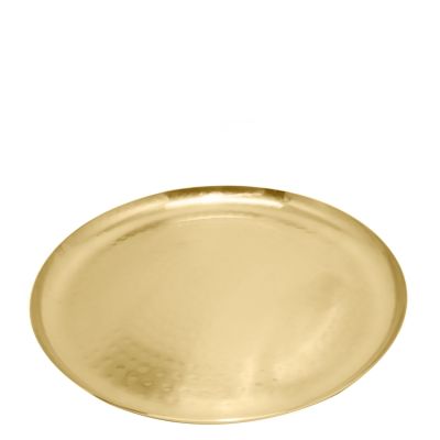 Round Vintage Brass Effect Deluxe Platter - 28cm