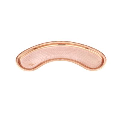 Stainless Steel Hammered Moon Thali With Copper Plating