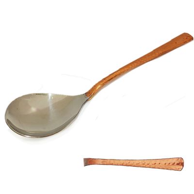 Copper Hammered Textured Handle Serving Spoon No 26