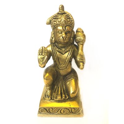 Brass Hanuman Sitting Antique Finish