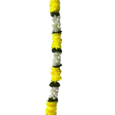 Single String of Artificial Flower Ladi– Yellow & White - 137cm