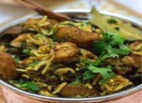 Pepper Chicken and Spinach Biryani