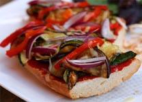 Pizza Baguette with Courgette and Aubergine
