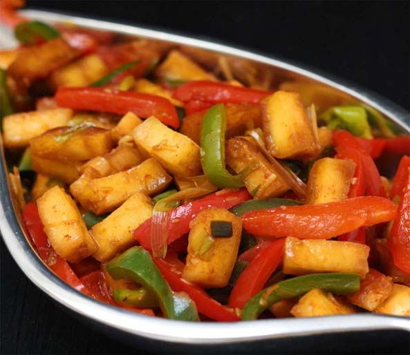 Quick Chilli Paneer Stir Fry